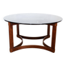 Table basse scandinave bois cintré et verre