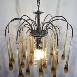 Lustre murano gouttes en cristal ambre