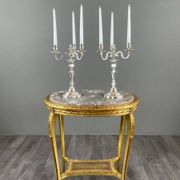 Pair of silver-plated candelabra, Louis XV style, 20th century