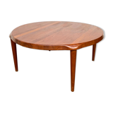 Mid Century Solid Teak Round Danish Coffee Table by John Boné for Mikael Laursen, 1970s.