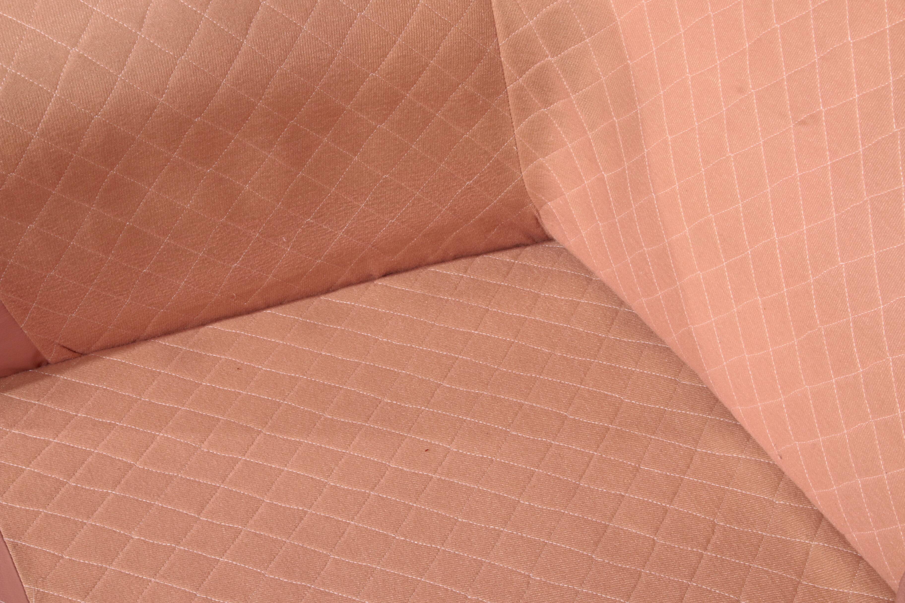 Ensemble de salon italien vintage – 4 pièces en cuir rose (années 1970)