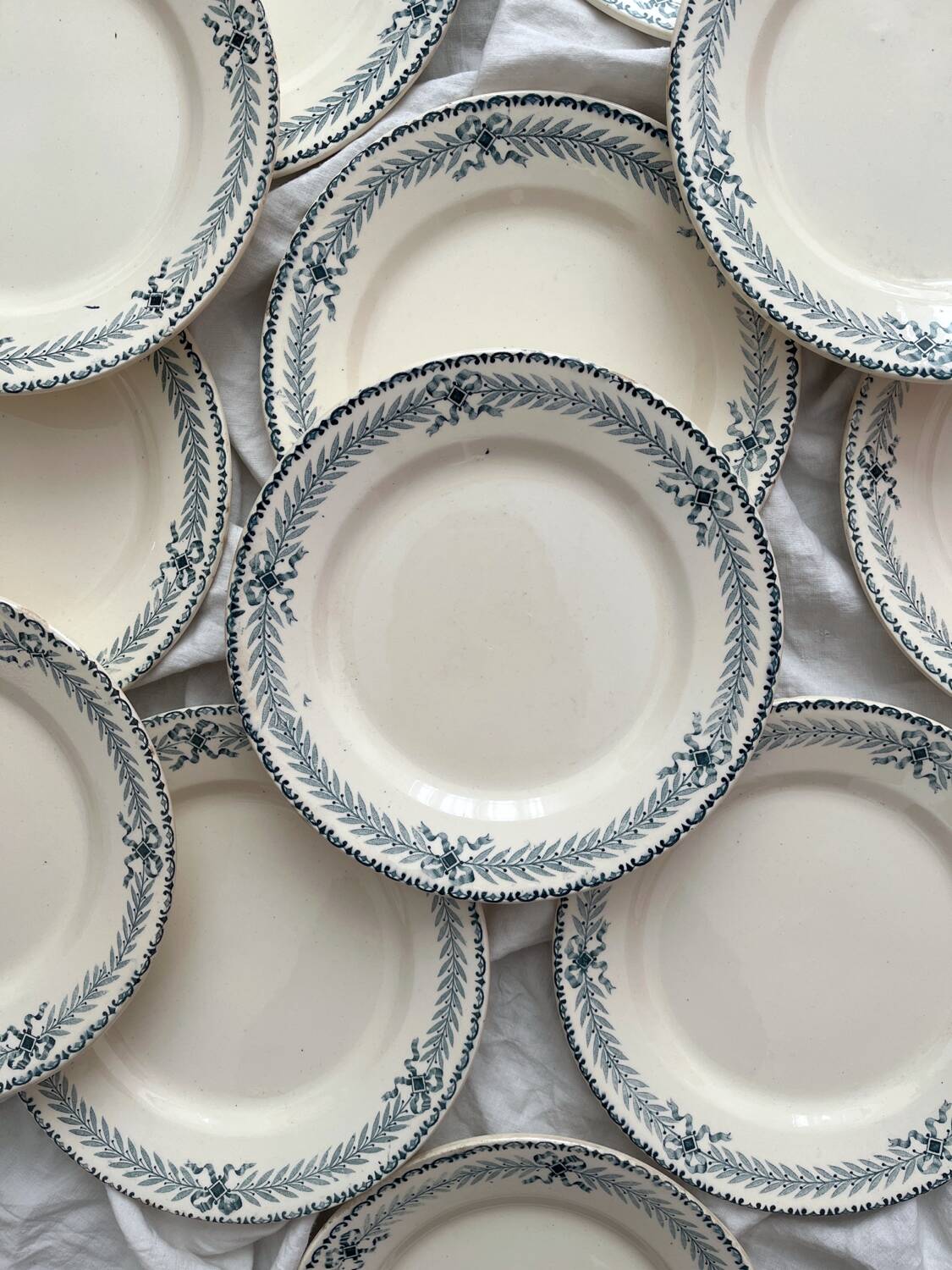 12 "Chinon" ironstone dessert plates from Choisy le Roi