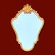 Golden resin rockery wall mirror - 62 x 44 cm