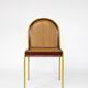 Ensemble de 6 chaises de salle à manger vintage en rotin et palissandre - Italie années 1970