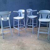 Set of 4 stools bistro in wood