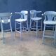 Série de 4 tabourets bistrot en bois