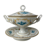 Small tureen with flower and gold motifs