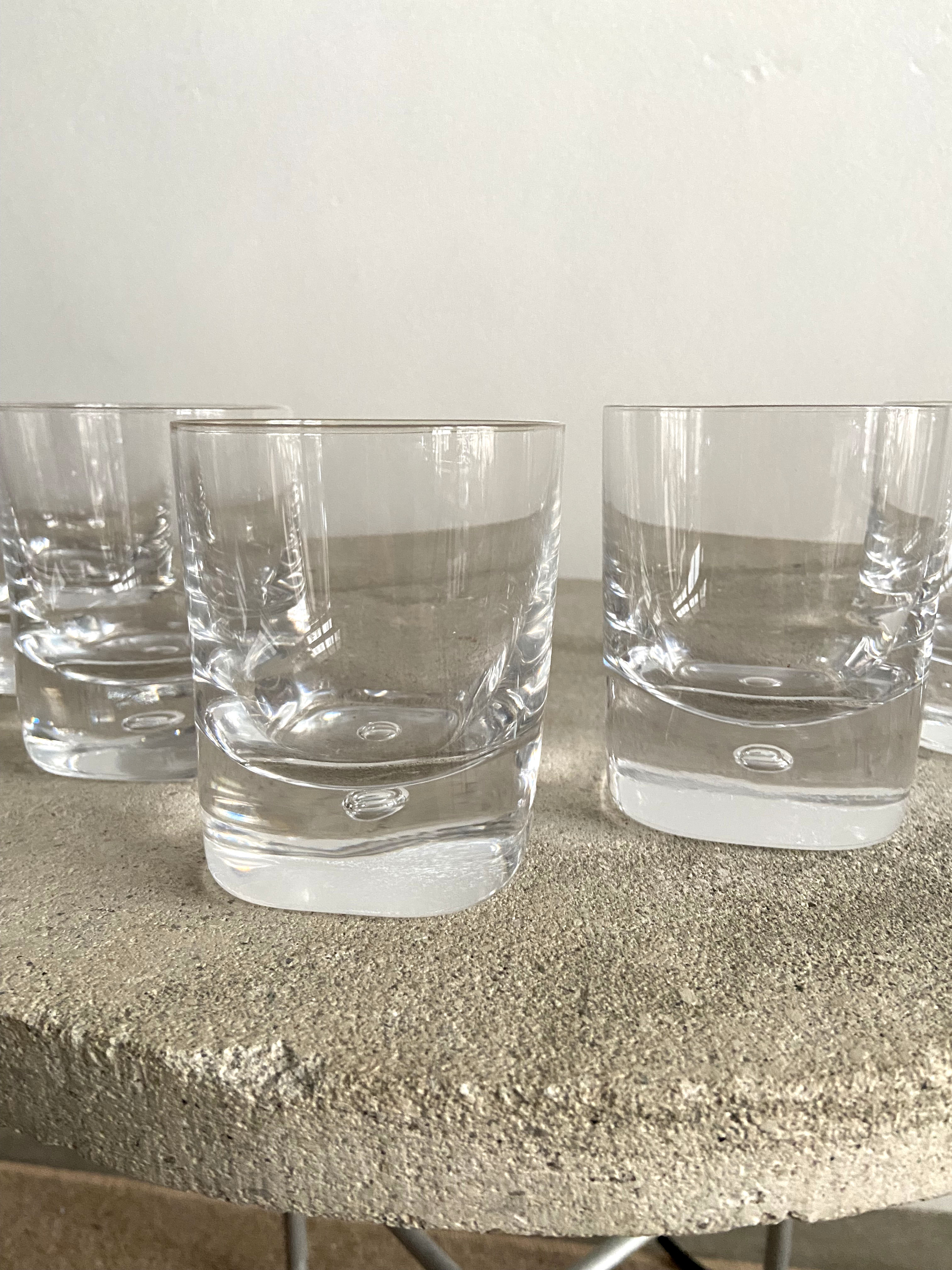 Set of 5 glasses of Crystal Scandinavian whisky cups