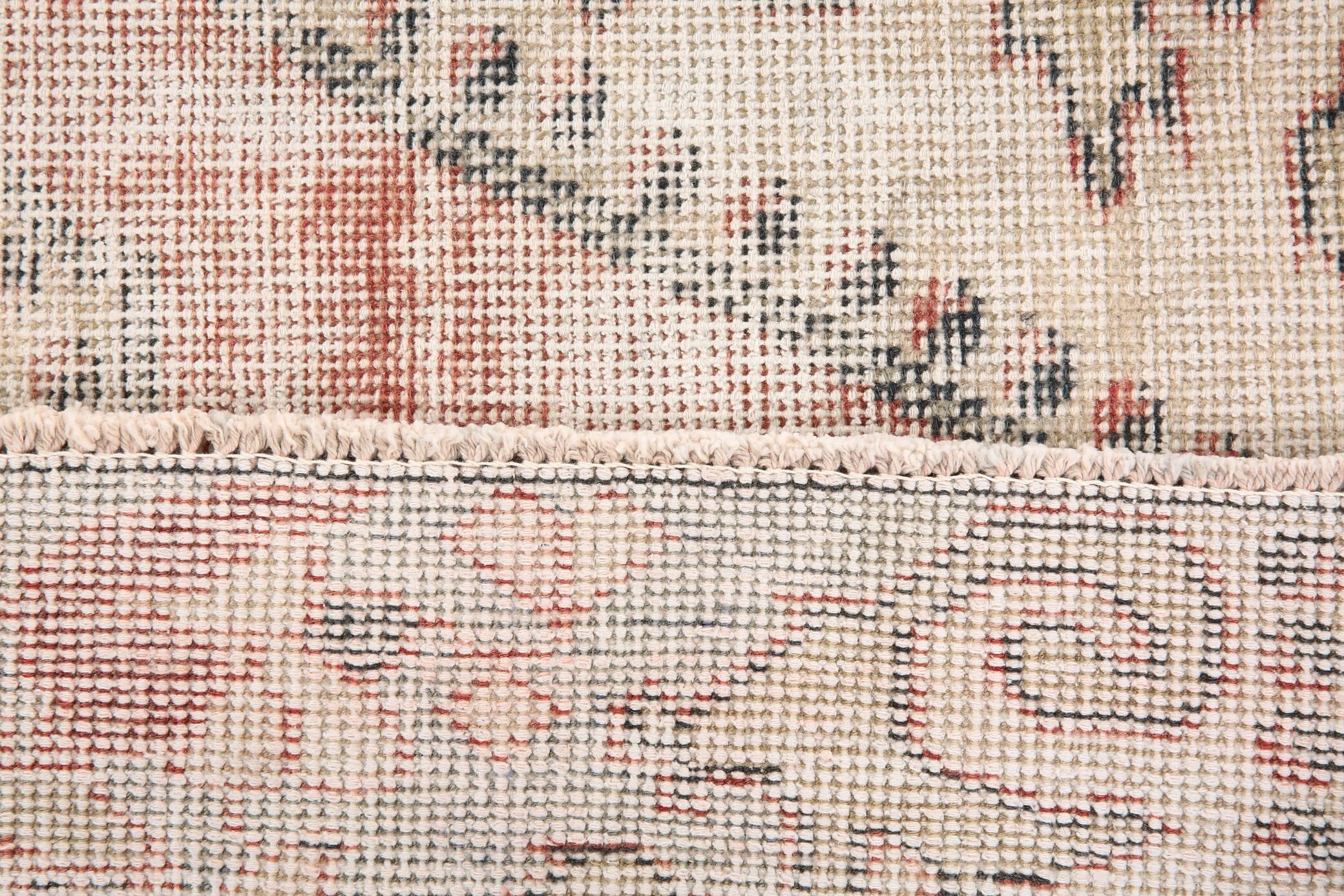 3x6 Rug For Laundry Room Red Beige Antique Vintage Rug, 110x193Cm SK 2797