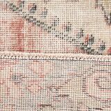 3x6 Rug For Laundry Room Red Beige Antique Vintage Rug, 110x193Cm SK 2797