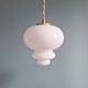 Trio de suspensions scandinaves en opaline blanche, 1960