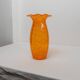 Vintage XL Murano glass vase Fenton - Italy 1970s - Orange with white stripes