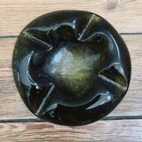 Cendrier forme libre en verre vintage 1970.
