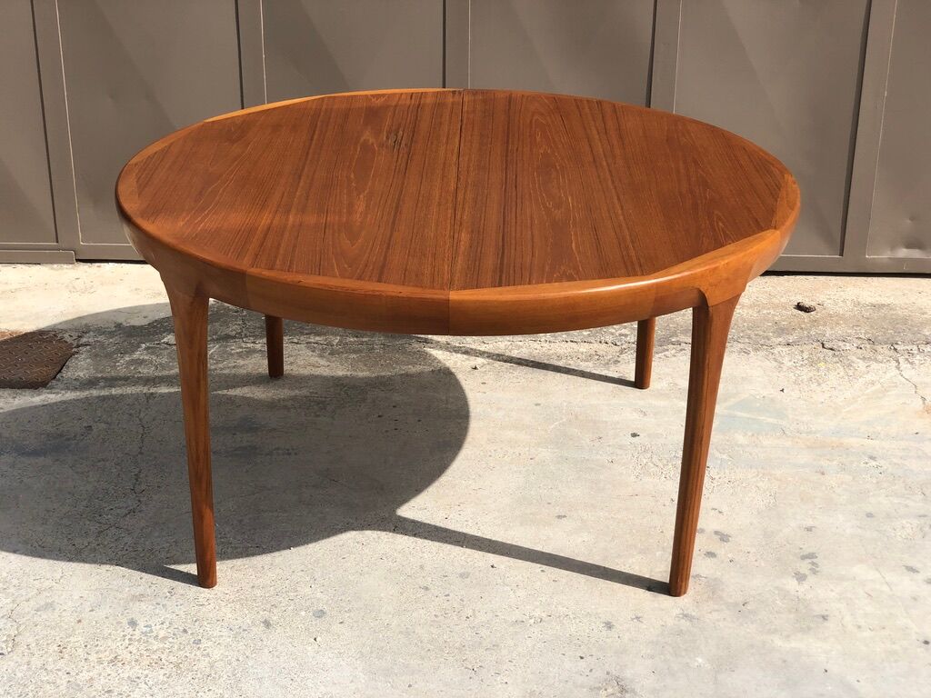 Set Extendable table Ib Kofod Larsen and 8 chairs Jysk for Mobelfabrik 1960