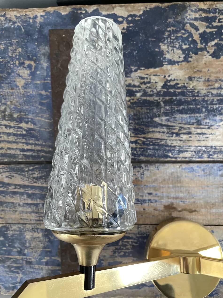 Paire d’appliques doubles dorées