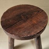 Tabouret tripode en bois massif