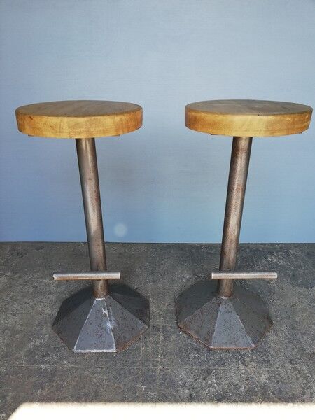 2 bar stools bistrot 1960