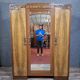 three-door wardrobe in fruitwood veneer, Art Deco style