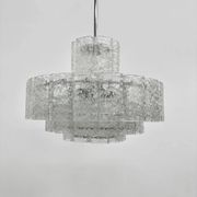 Mid-century design Doria Leuchten glass chandelier, 1970s