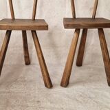 pair of brutalist wabi sabi style chairs