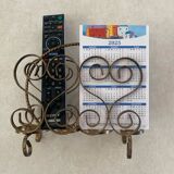 60s magazine rack in gold metal