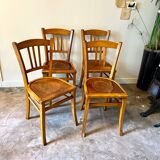 4 bistro chairs in light beech