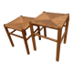 Tabourets bois et osier