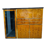 High Sideboard in Radica and Gilded Metal, 1970s