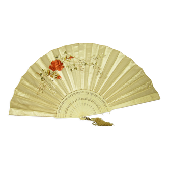 Antique embroidered silk fan