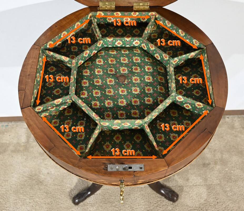 Trumpet Table for Work and Games, Walnut – Late 19th Century