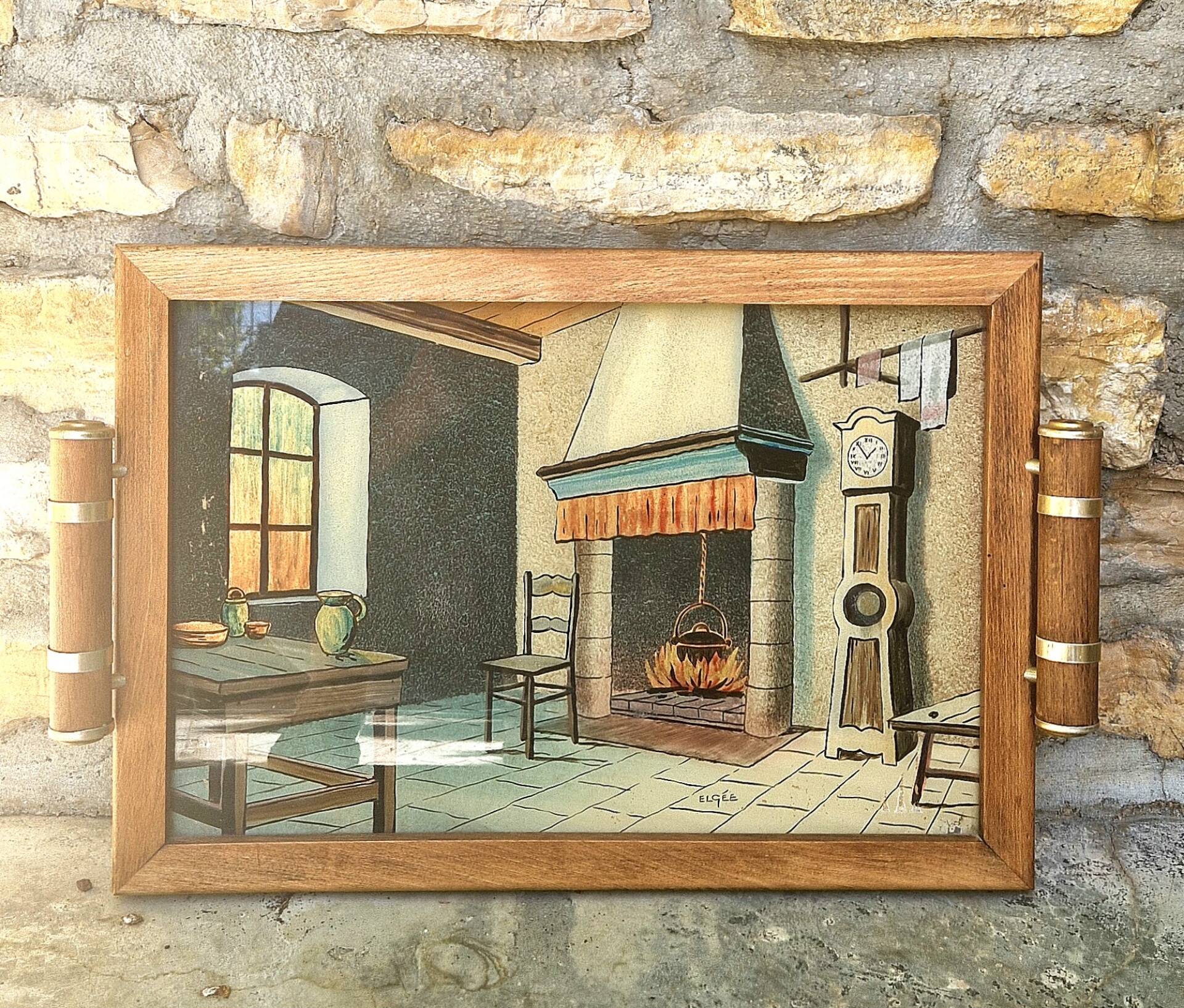 Plateau de service Art Déco signé Elgee