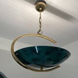 Suspension vintage doré/vert