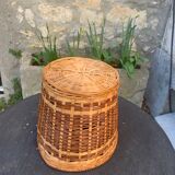 Vintage braided wicker pot cover