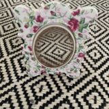 Miroir ancien en porcelaine motif roses