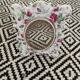 Antique porcelain mirror pink pattern