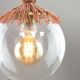 Art Deco Italian Pink Fabric and Brass Globe Pendant Lamp