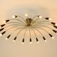Huge 18-arm mid-century modern brass Sputnik ceiling lamp | Ø 113 cm
