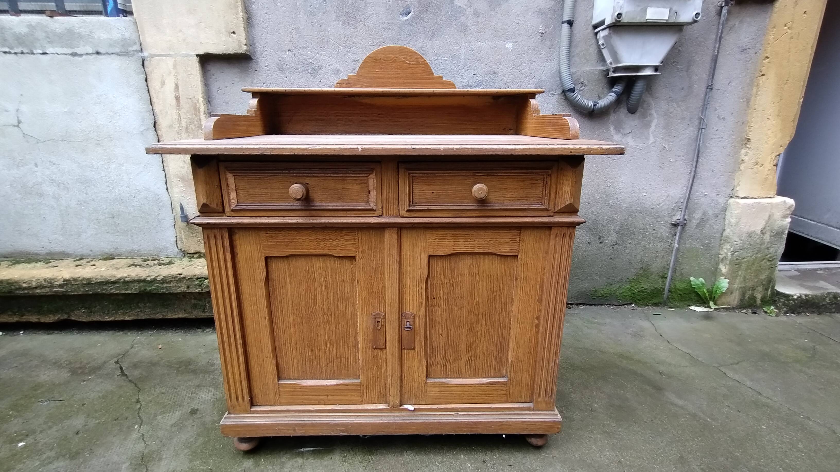 Commode 2 portes 2 tiroirs en bois massif