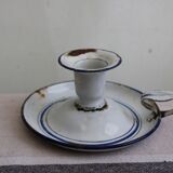 Old enamel candle holder