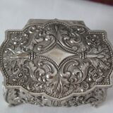 Silver metal box, jewellery box