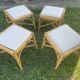 4 tabourets vintage bambou et rotin – années 60/70