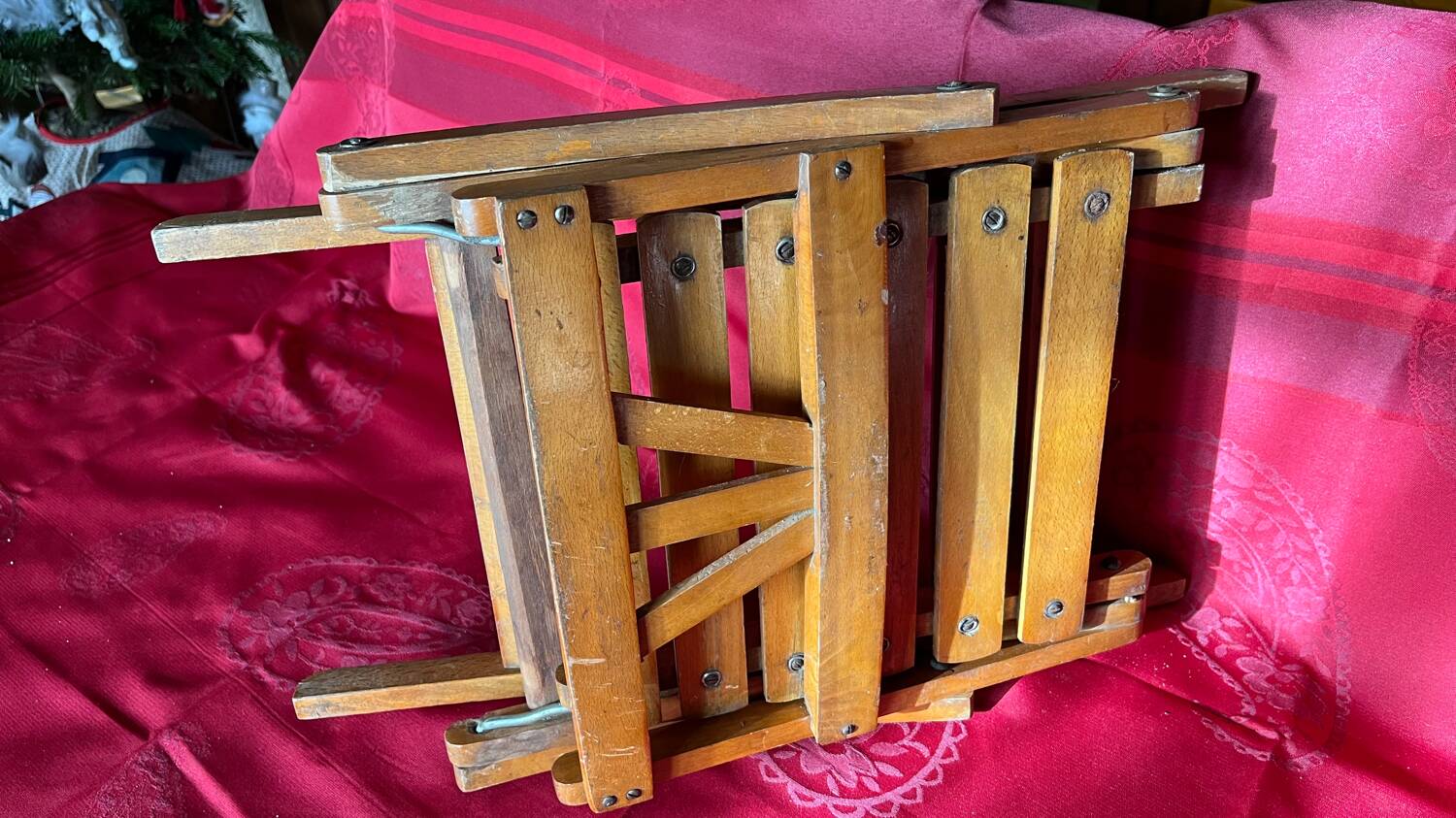 Vintage wooden folding children's chair