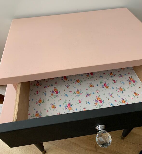 Repainted wooden bedside table