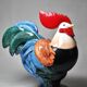 Polychrome porcelain rooster subject Hahn Georges Selim for Goebel Germany 1984