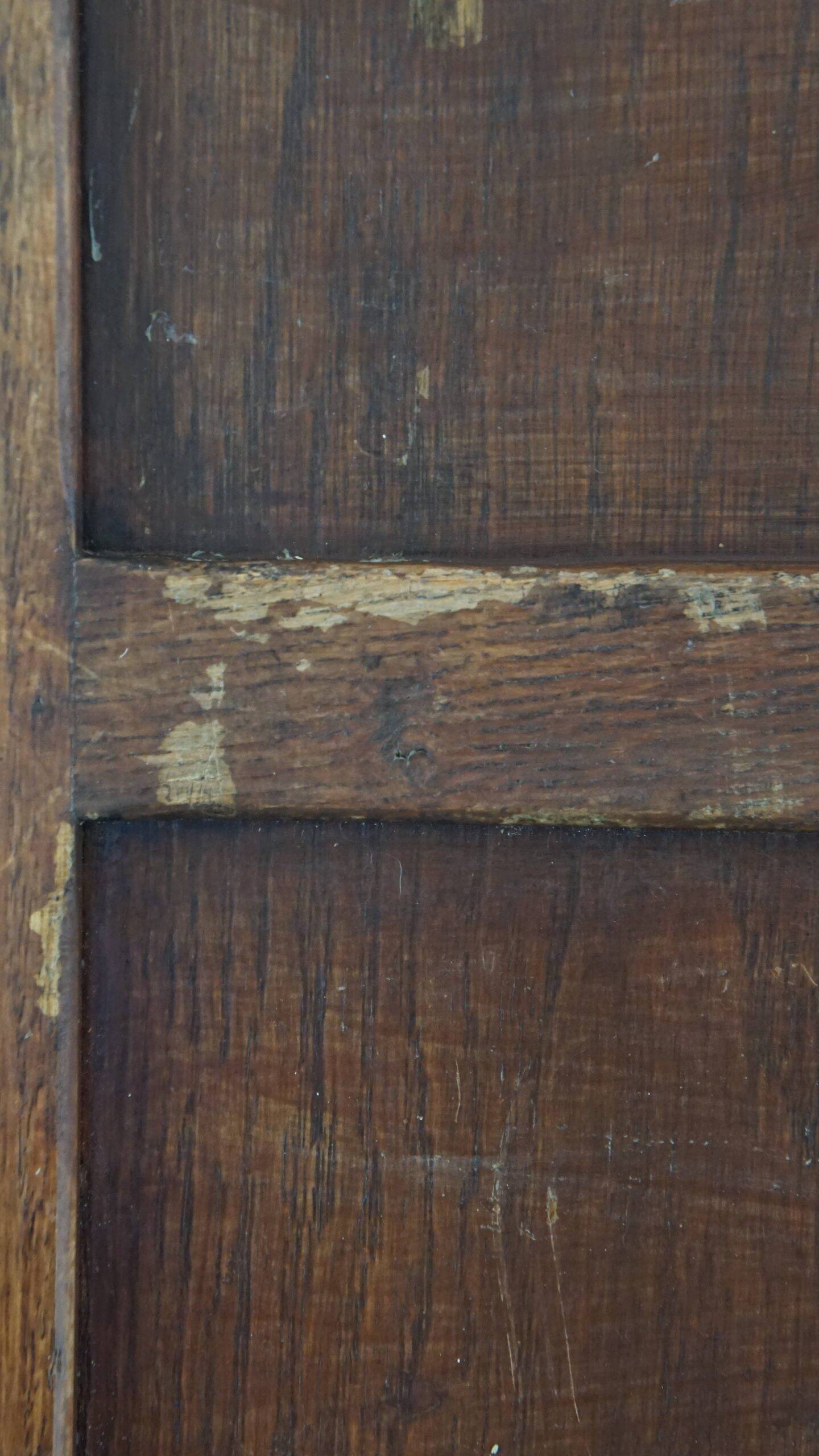 Antique oak notary cabinet with two roller doors and a working lock