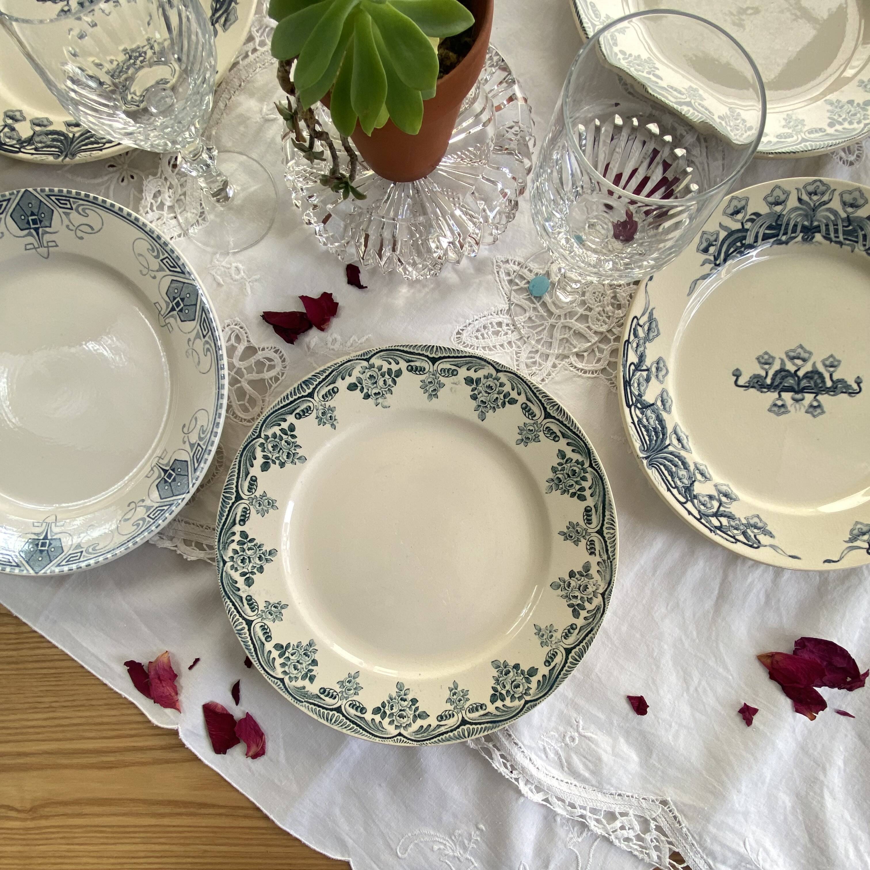 6 assiettes plates terre de fer faïence Sarreguemines Choisy le Roy
