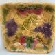 Shallow dish - salad bowl Sarreguemines - fruit decoration Barbotine