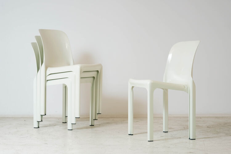 Suite of 4 Chairs Solène by Vico Magistretti for Artemide 1968