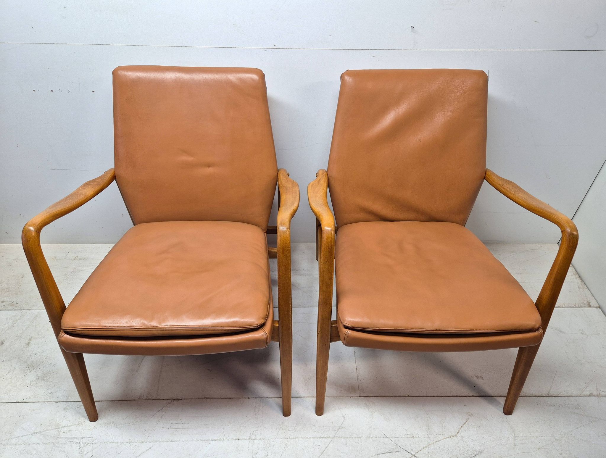 Pair of Scandinavian armchairs attributed to Axel Larsson, circa 1960.