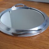 Appetizer tray with cups and Art Deco mirror tray